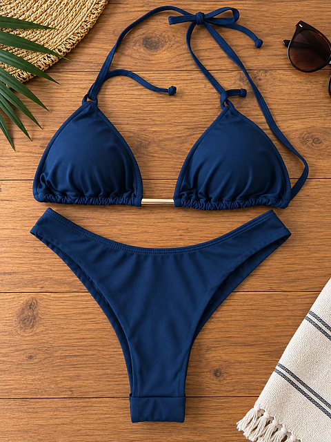Bikini Mujer de 2 Piezas con Detalle Metálico | Talla P (S)
