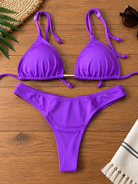 Bikini Mujer de 2 Piezas con Detalle Metálico | Talla M