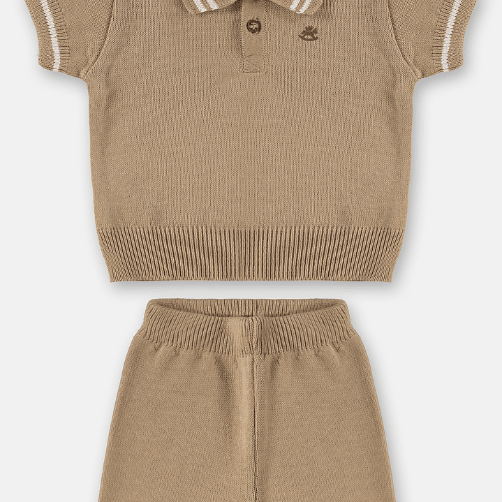 Polera polo y bermuda de hilo Up Baby 1
