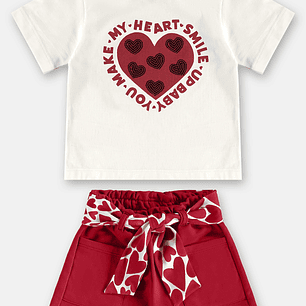 Polera corazón y short Up Baby