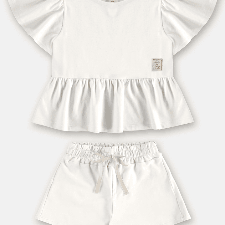 Conjunto de algodón Polera volado y short Up Baby 1
