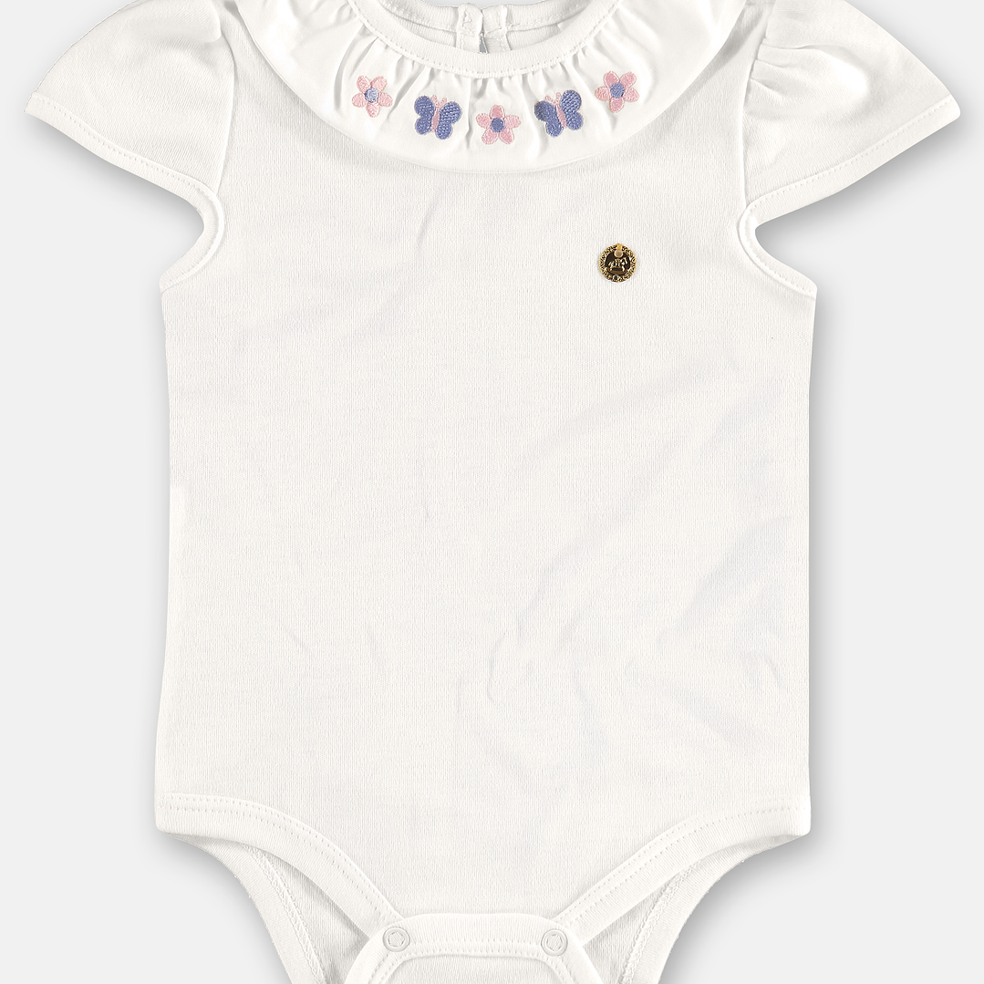 Body manga corta con cuello bordado Up Baby 1