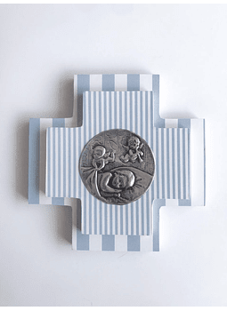 Cruz doble fondo Ángel Guarda 14x14