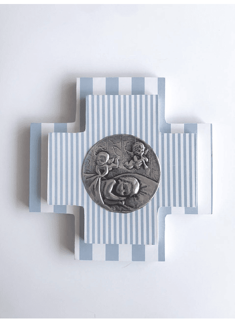 Cruz doble fondo Ángel Guarda 14x14