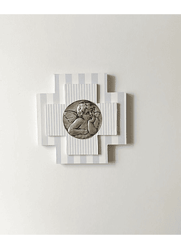 Cruz doble fondo Ángel 14x14