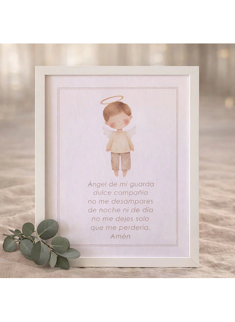 Cuadro Ángel Guarda con oración 