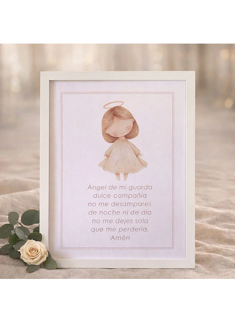Cuadro Ángel Guarda con oración 