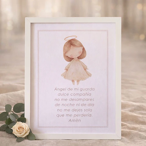 Cuadro Ángel Guarda con oración 