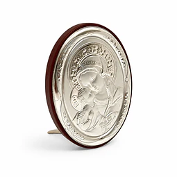 Cuadro italiano oval Virgen con Niño