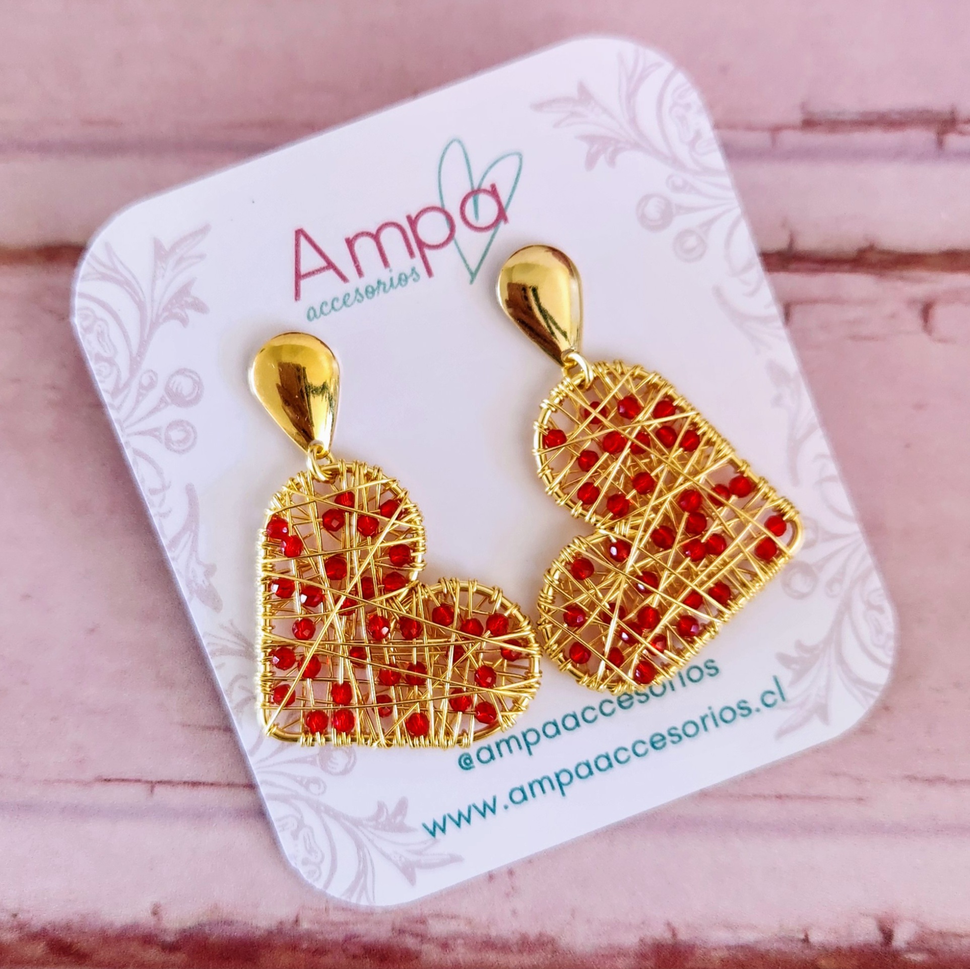 AROS TEJIDOS ROJO DORADO 5CM