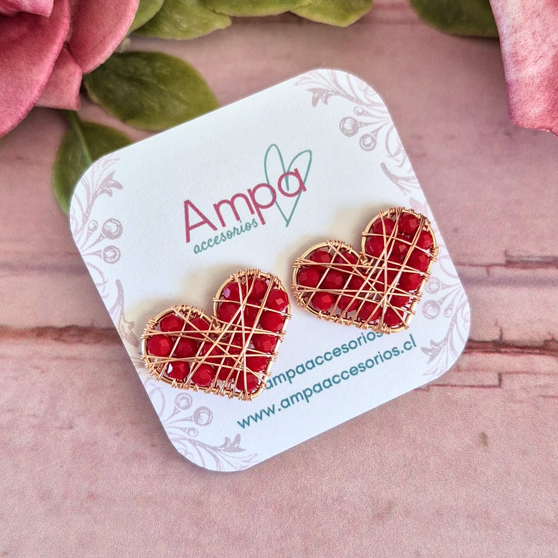 Pin Corazón Rojo Rose Gold