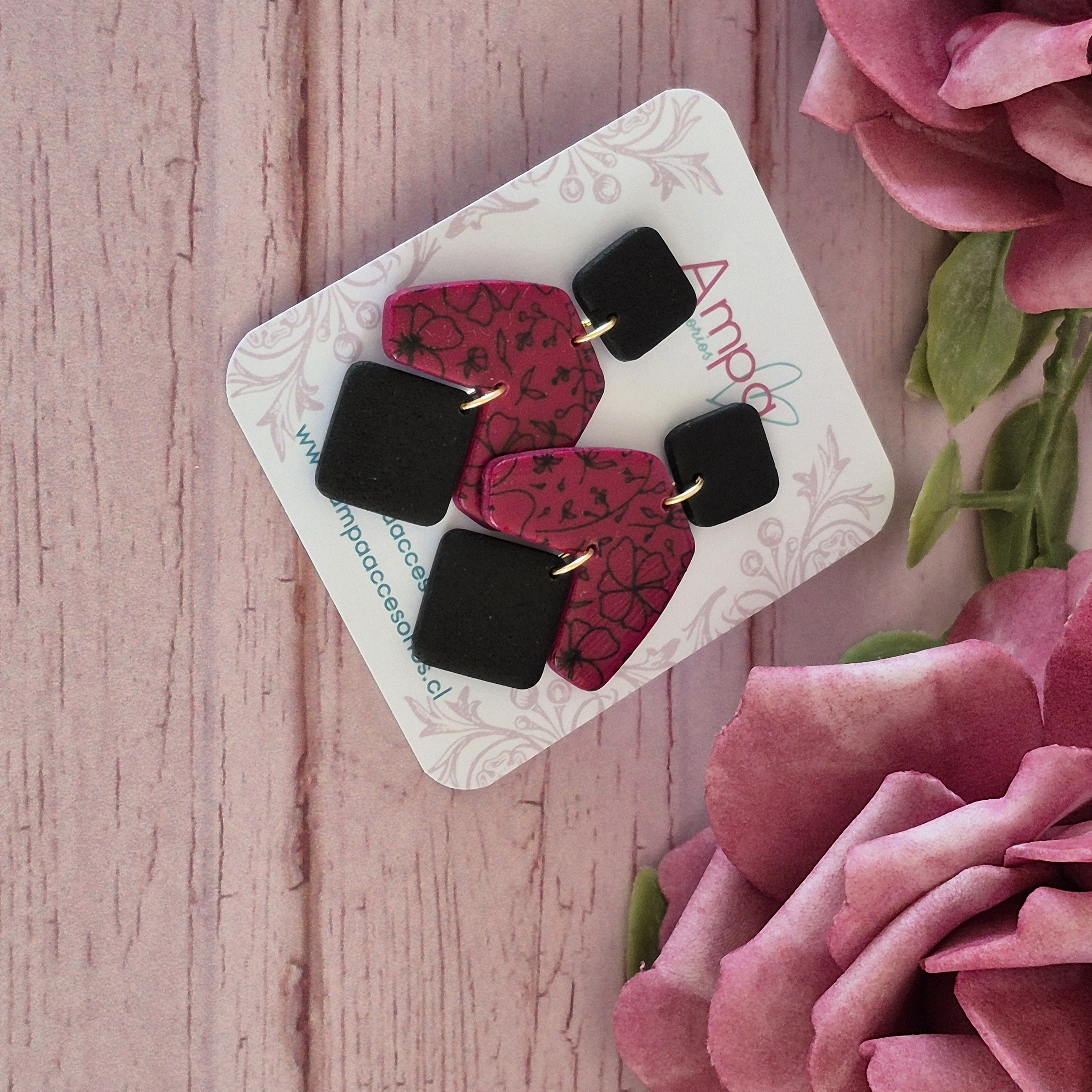 Aros Burdeo Flores