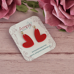 Aros Corazón Rojo