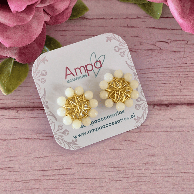 Aros Flor Blanco
