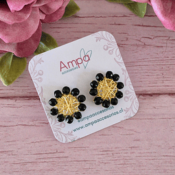 Aros Flor Negro