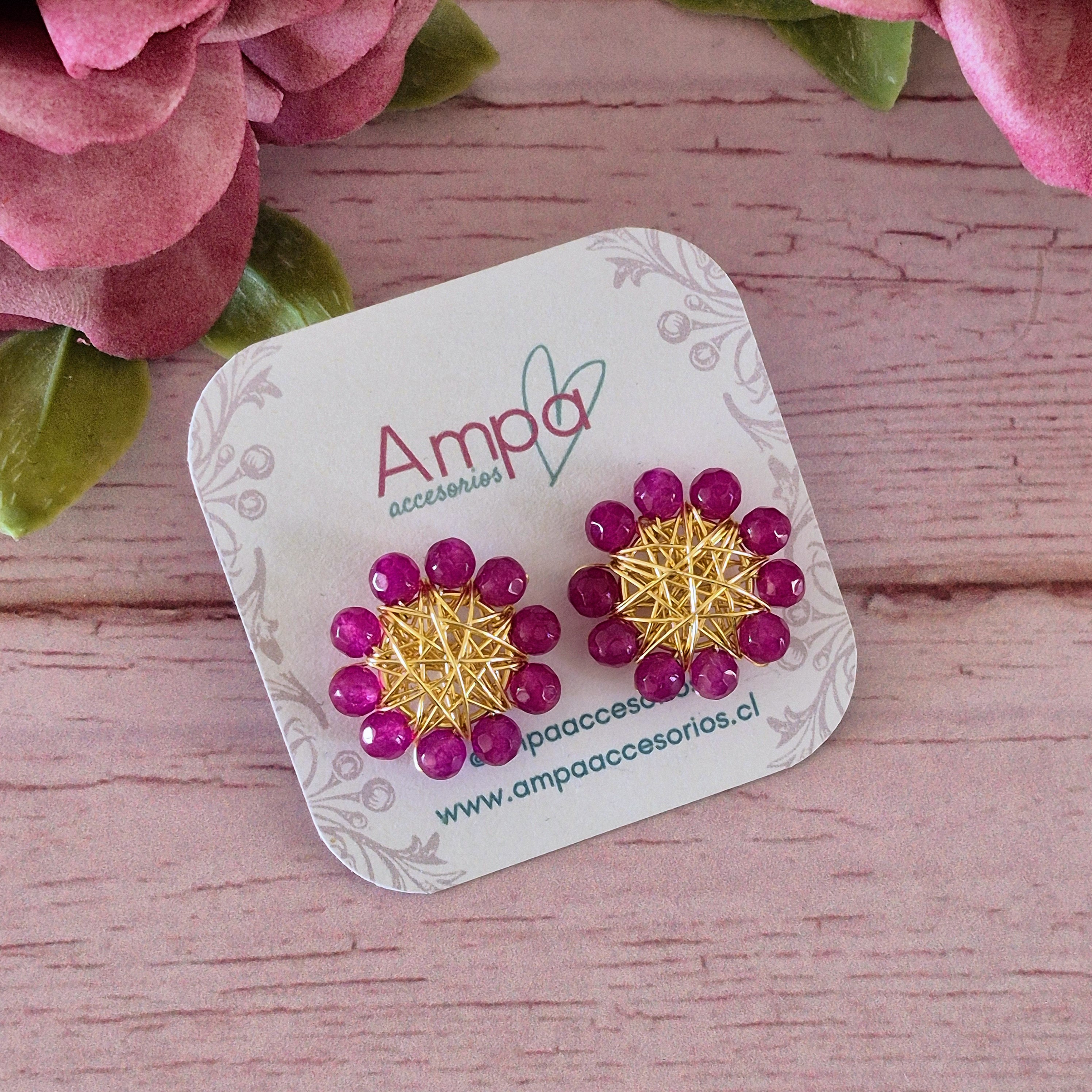 Aros Flor Magenta