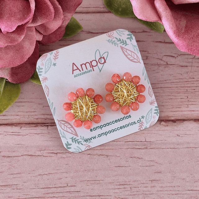 Aros Flor Rosado