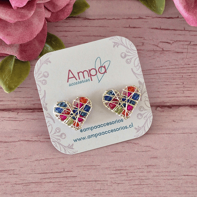 Pin Corazón Mini Colores Plateado