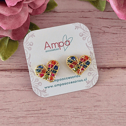 Pin Corazón Mini Colores Dorado