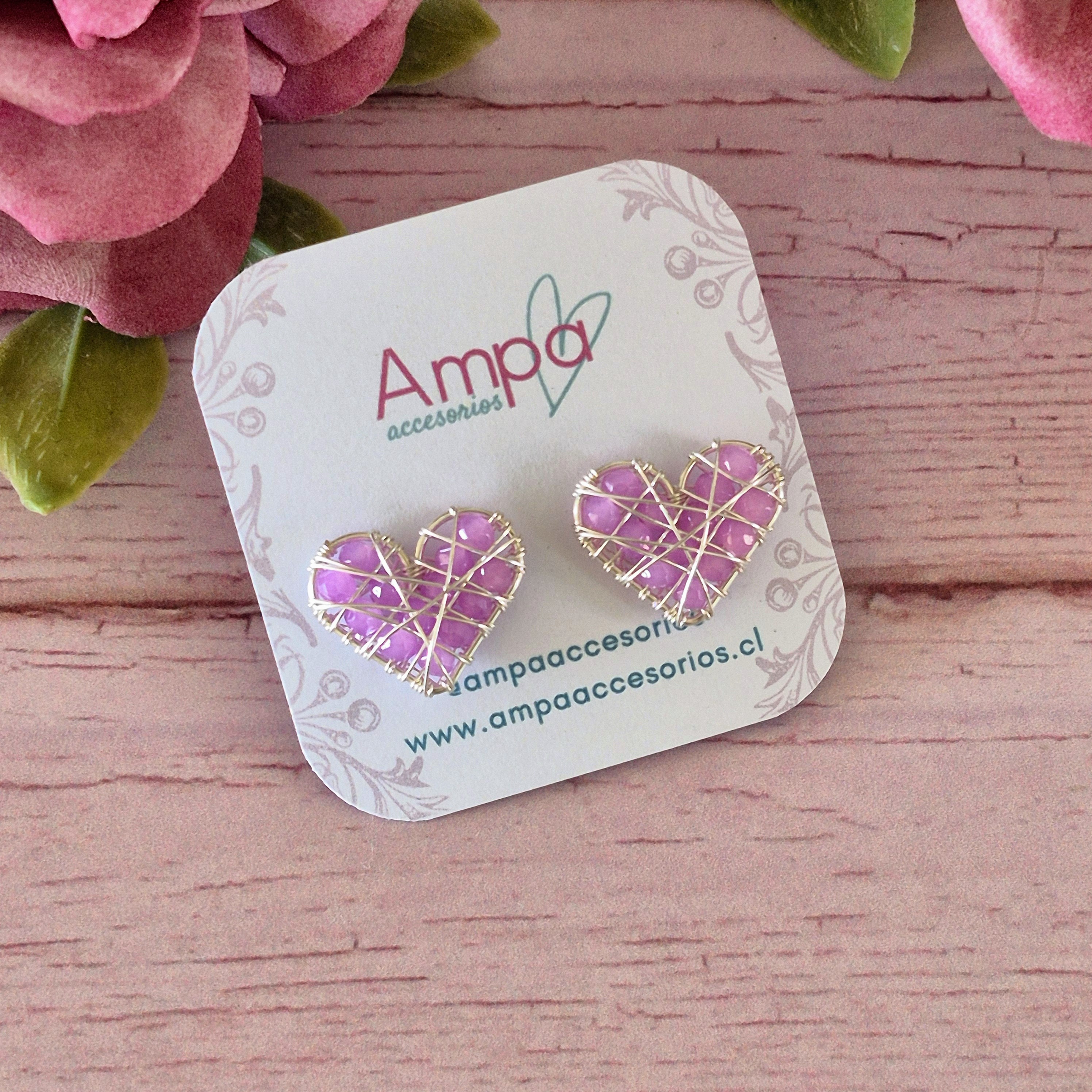 Pin Corazón Mini Lila Plateado