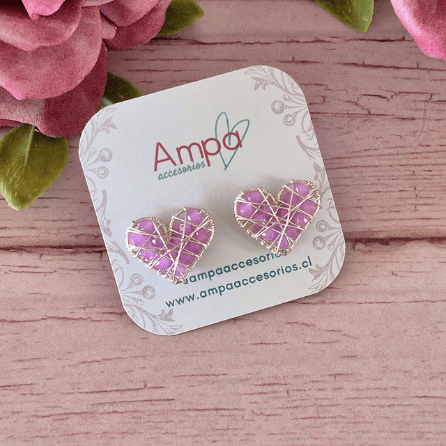 Pin Corazón Mini Lila Plateado