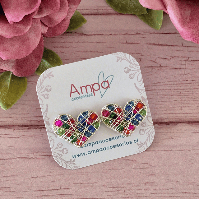 Pin Corazón Multicolor Plateado