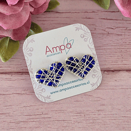 Pin Corazón Azul Plateado