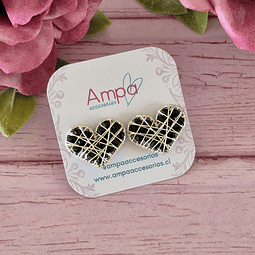 Pin Corazón Negro Plateado