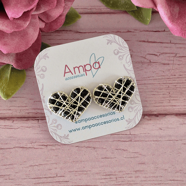 Pin Corazón Negro Plateado