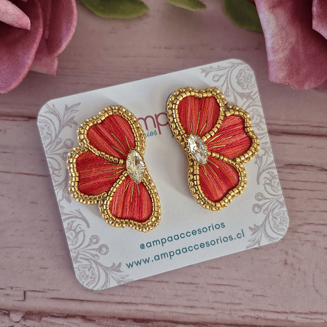 Aros Amapola Fucsia Naranjo