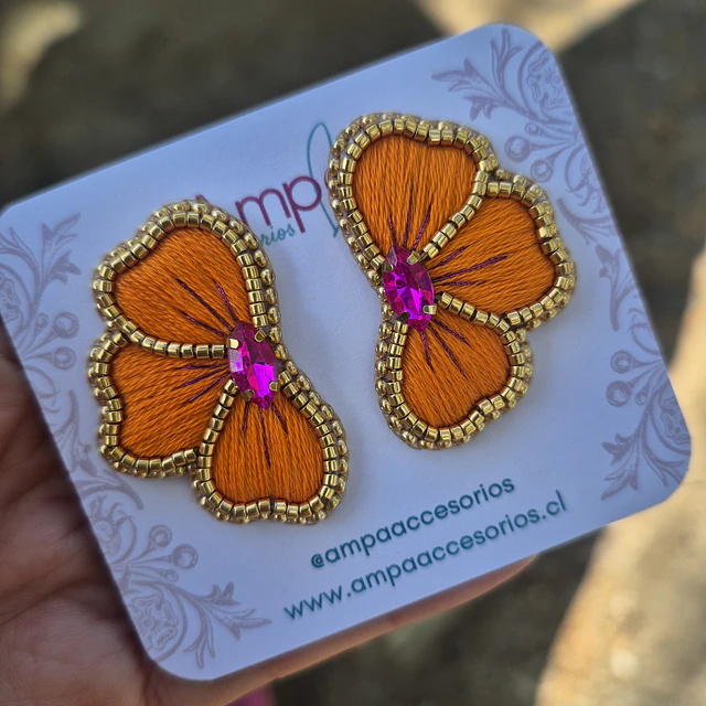 Aros Amapola Fucsia Naranjo