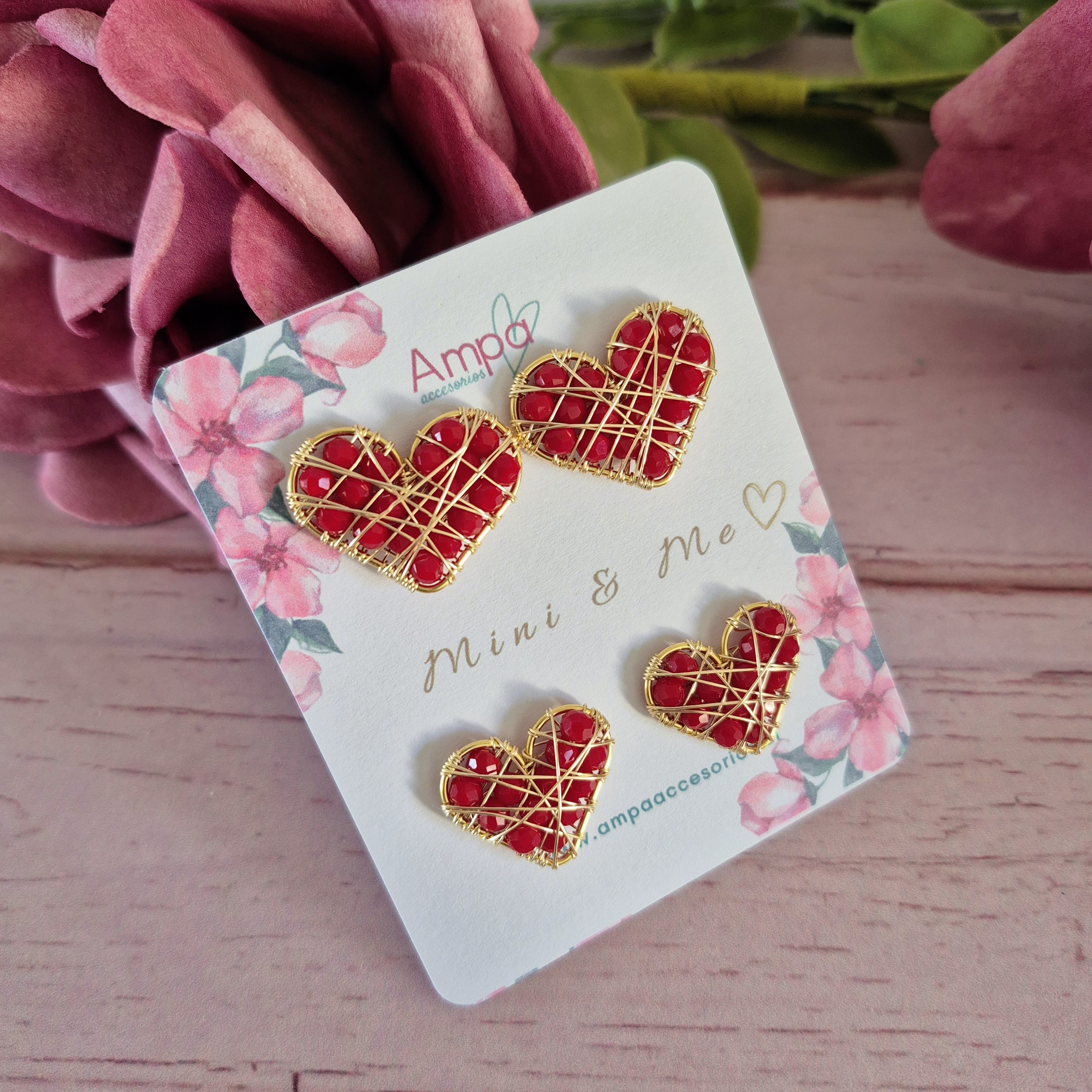 Aros Mini & Me – Rojo Dorado