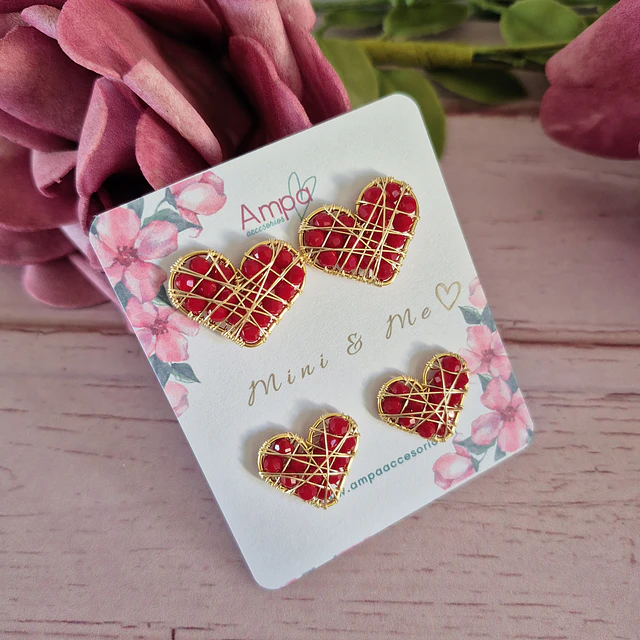 Aros Mini & Me – Rojo Dorado