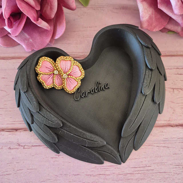 Plato Joyero Corazón de Ángel Personalizado