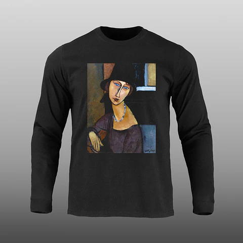 Manga Larga - Modigliani - Retrato de Jeanne Hebuterne