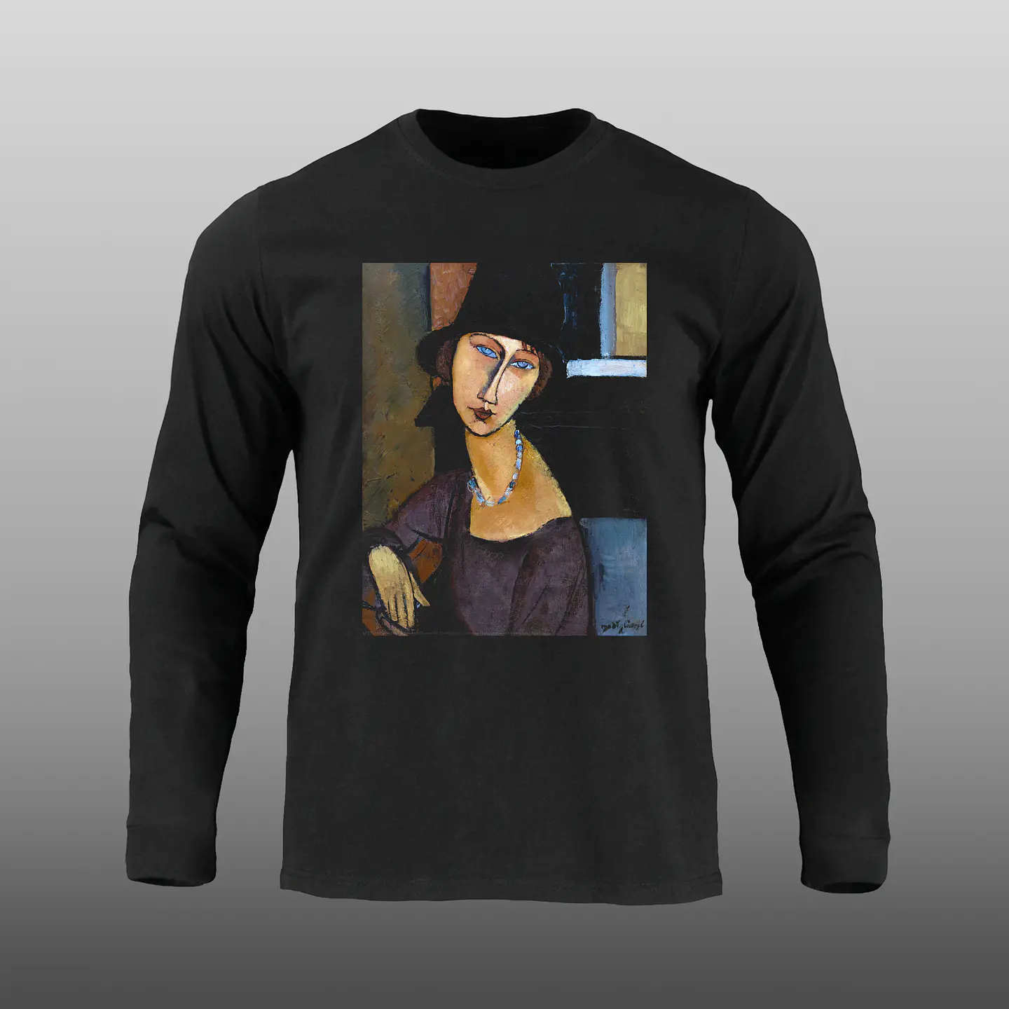 Manga Larga - Modigliani - Retrato de Jeanne Hebuterne 1