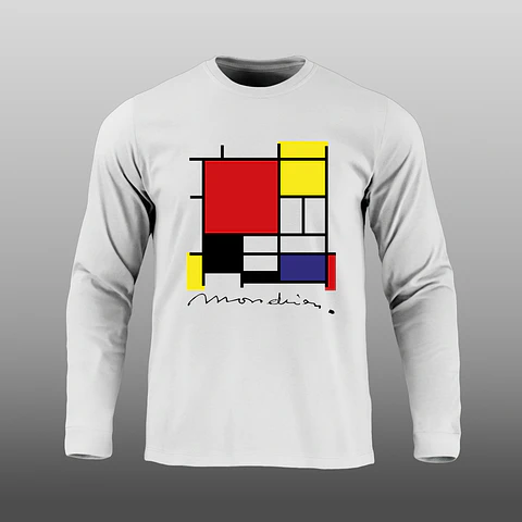 Manga Larga - Mondrian - Composición en rojo, amarillo, azul
