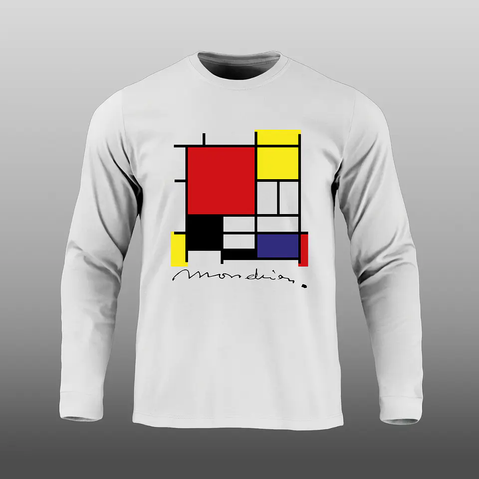 Manga Larga - Mondrian - Composición en rojo, amarillo, azul 1