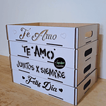 Bandejas blanco diseño san valentin 30x20x6 desde 6 unidades