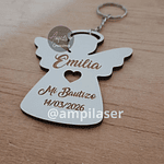 Llavero bautizo grabado 12 unidades ángel