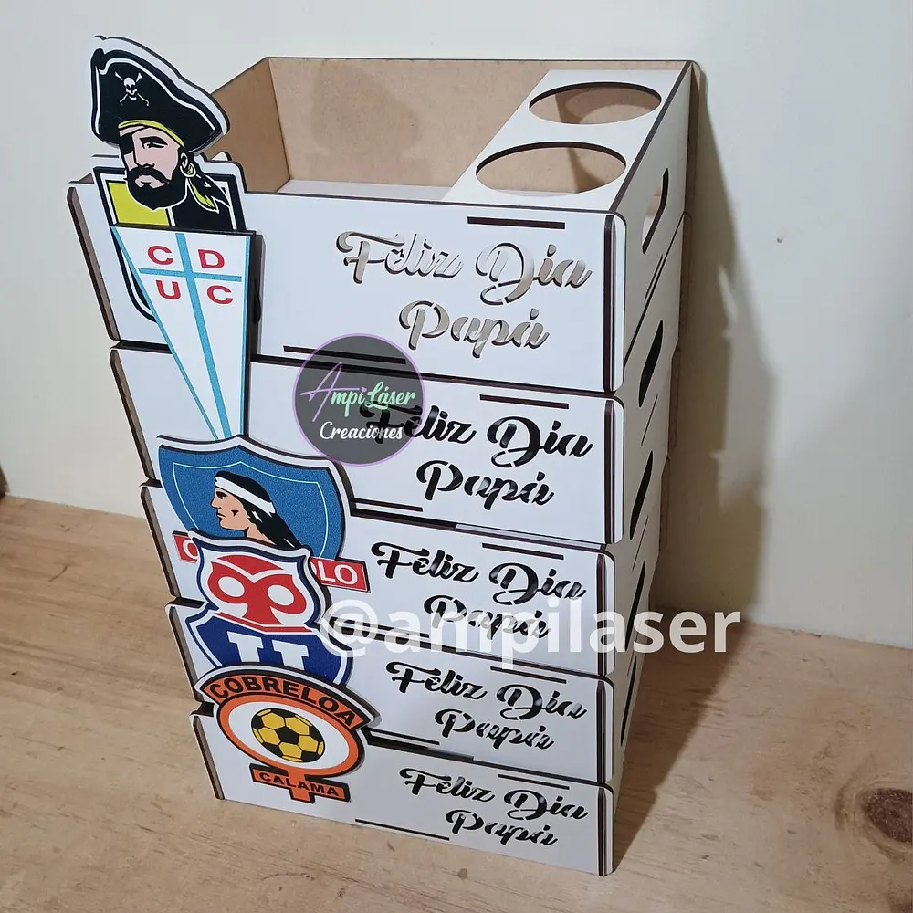 Bandeja equipos porta cerveza día del padre desde 12 unidades