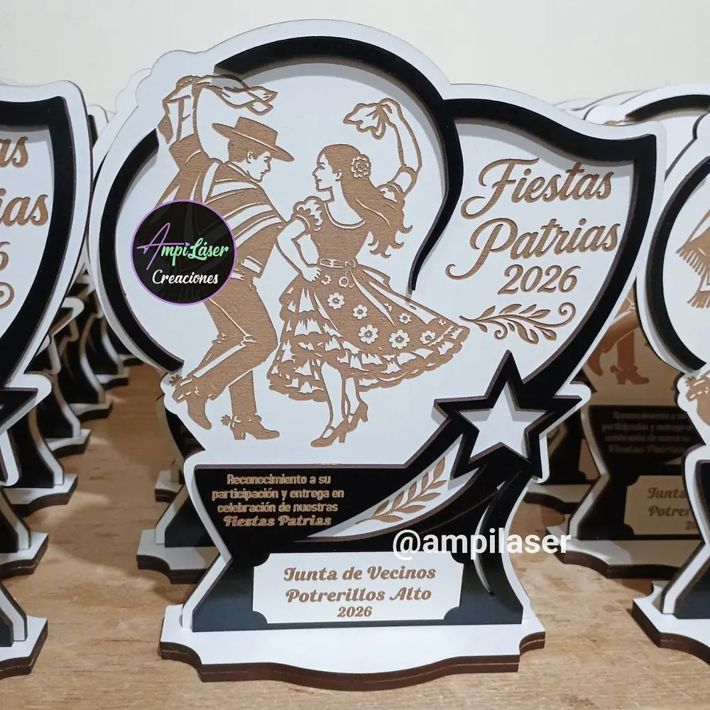 Galvano cueca fiestas patrias personalizado