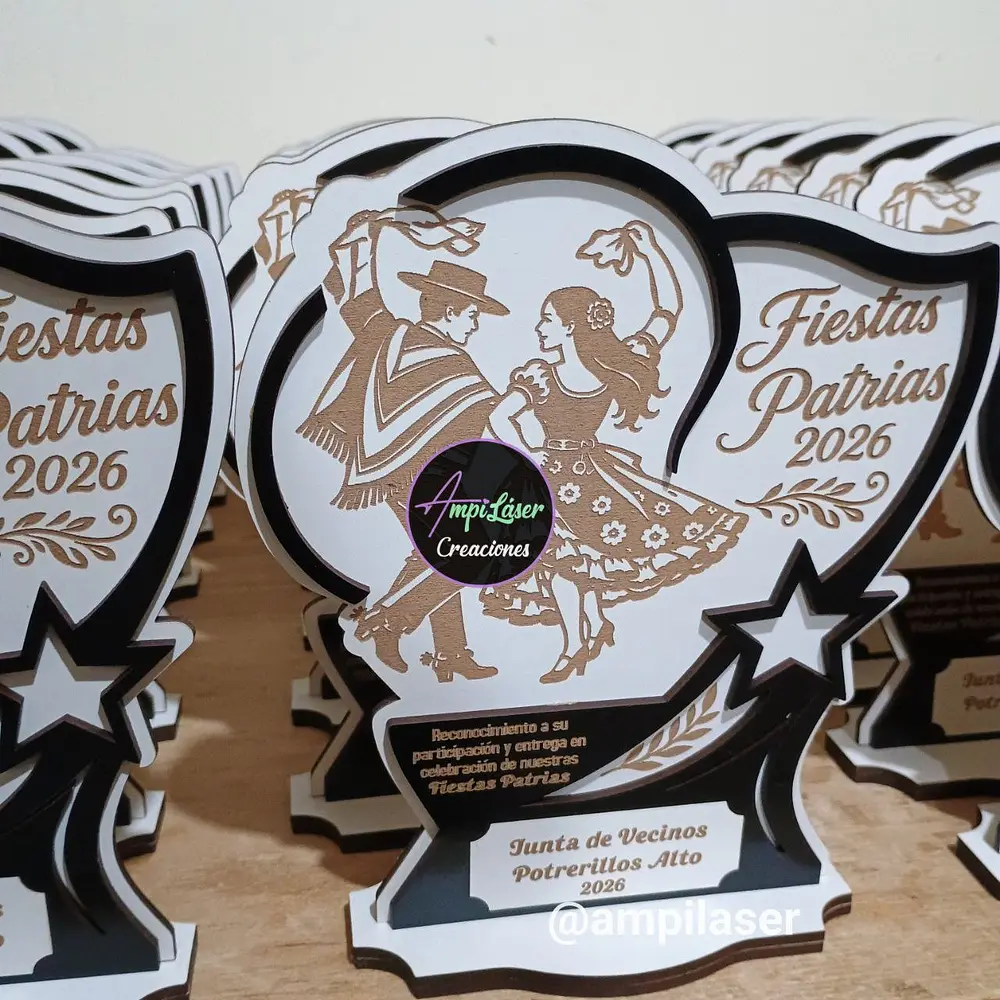 Galvano cueca fiestas patrias personalizado