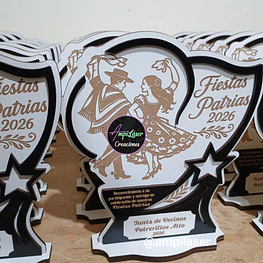 Galvano cueca fiestas patrias personalizado