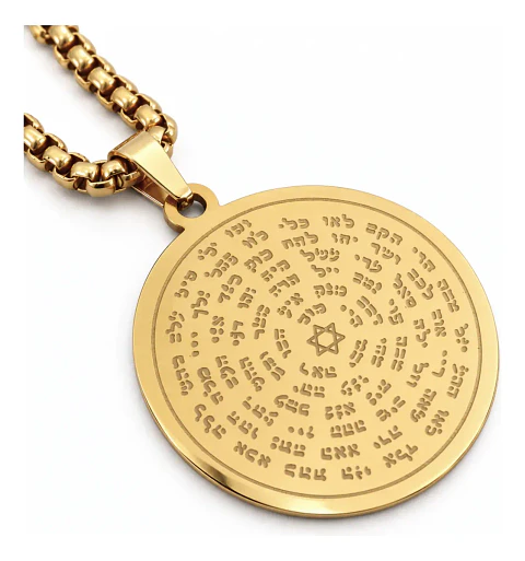 Collar de acero Para Hombre Y Mujer Dije Kabbalah 72 Nombres
