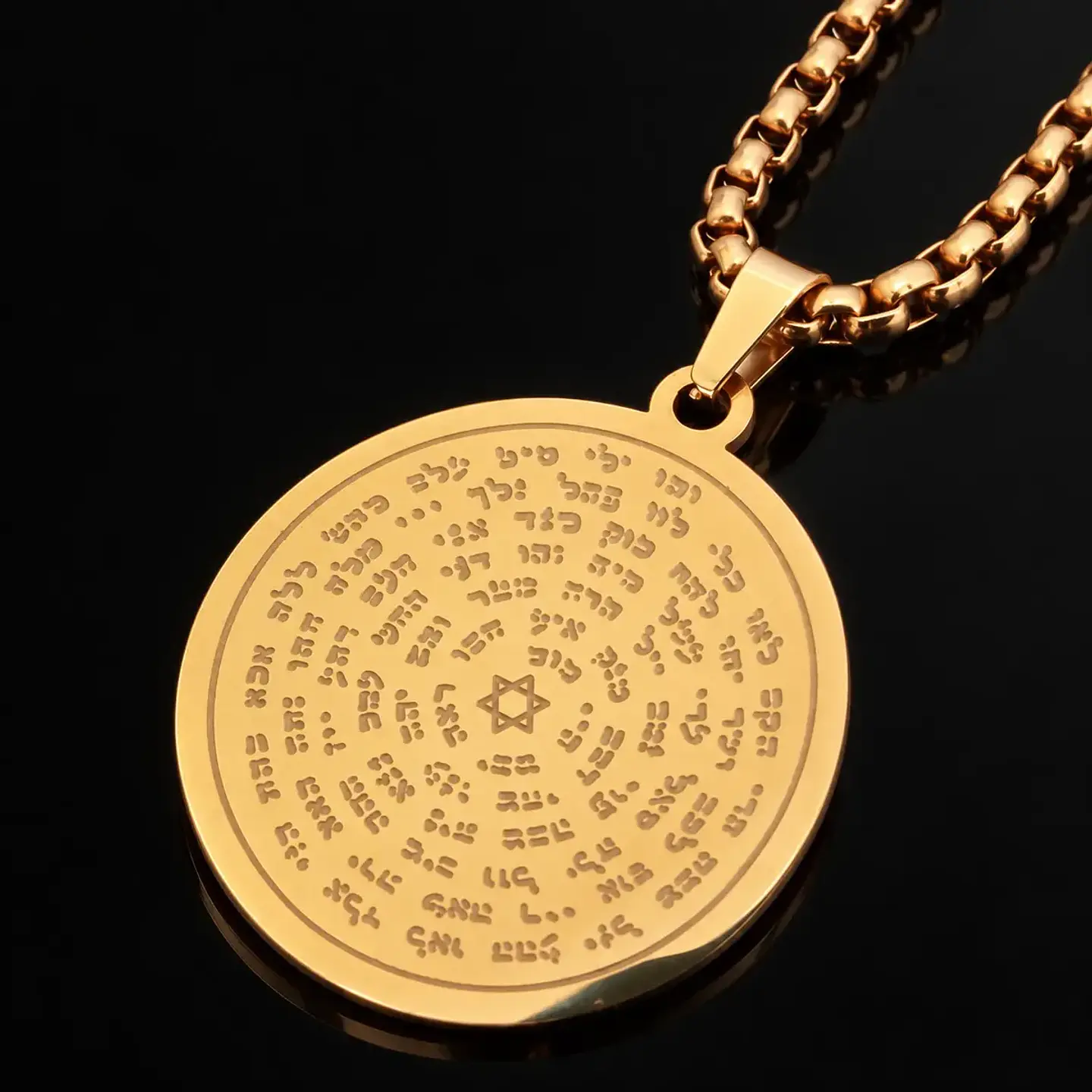 Collar de acero Para Hombre Y Mujer Dije Kabbalah 72 Nombres 5