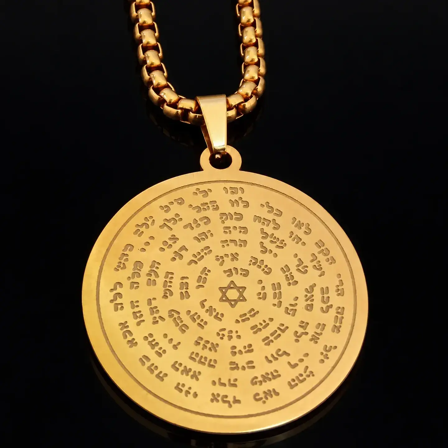 Collar de acero Para Hombre Y Mujer Dije Kabbalah 72 Nombres 6