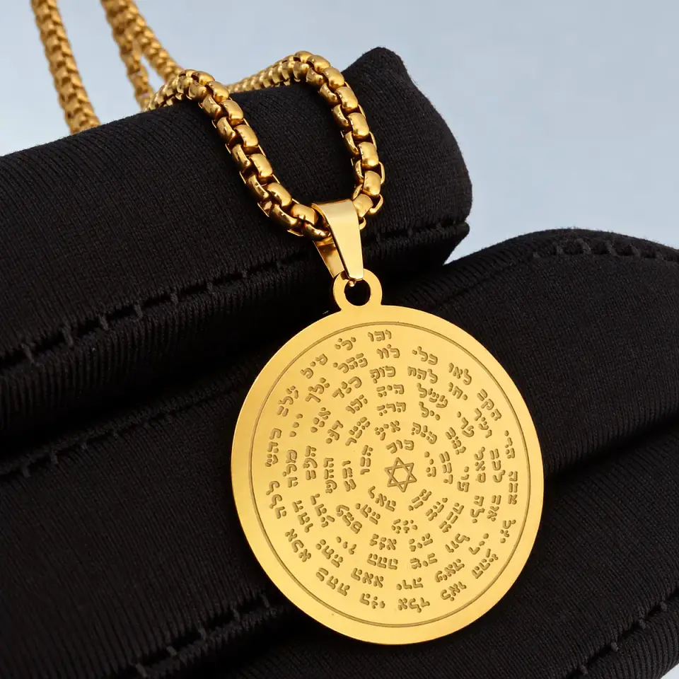 Collar de acero Para Hombre Y Mujer Dije Kabbalah 72 Nombres 8