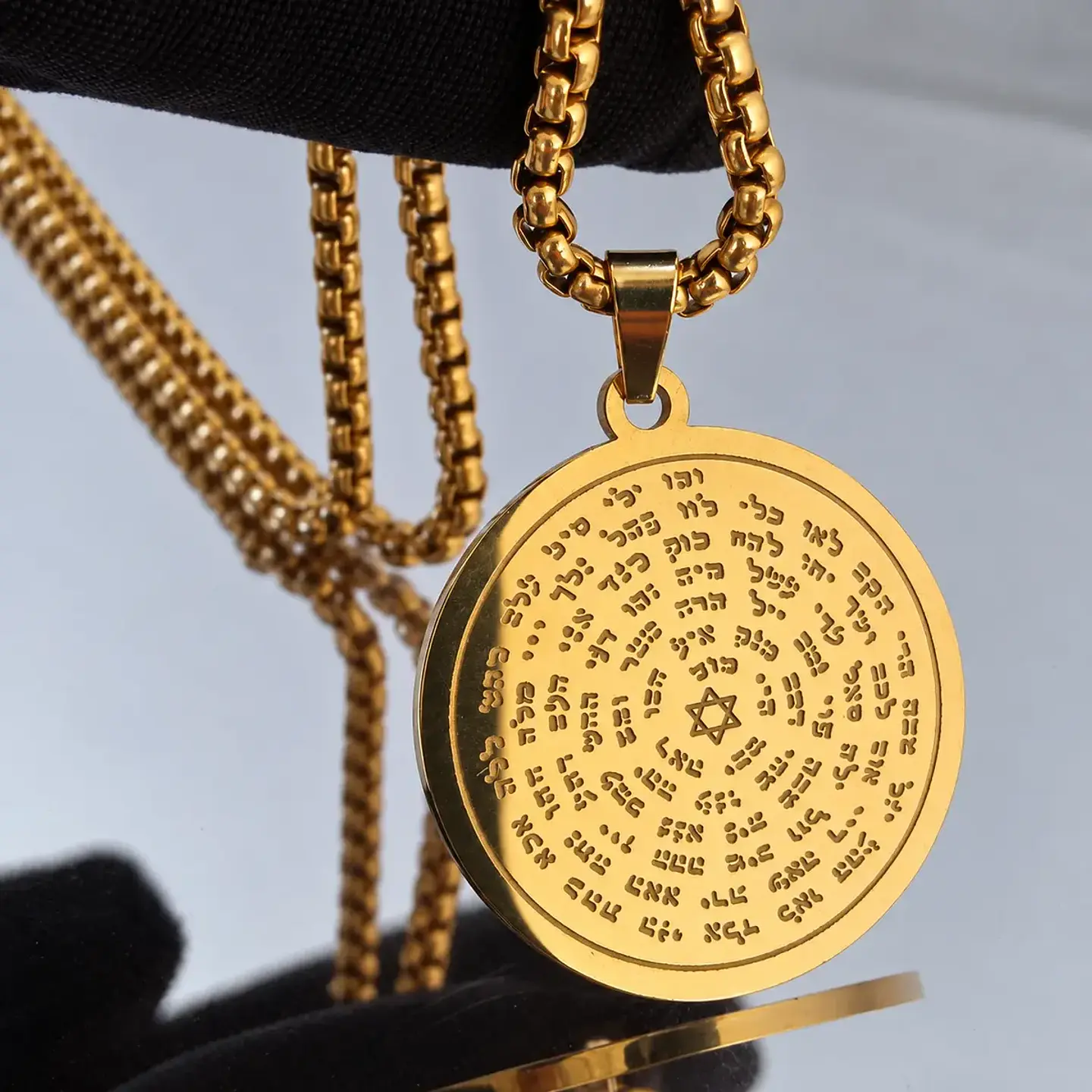 Collar de acero Para Hombre Y Mujer Dije Kabbalah 72 Nombres 9