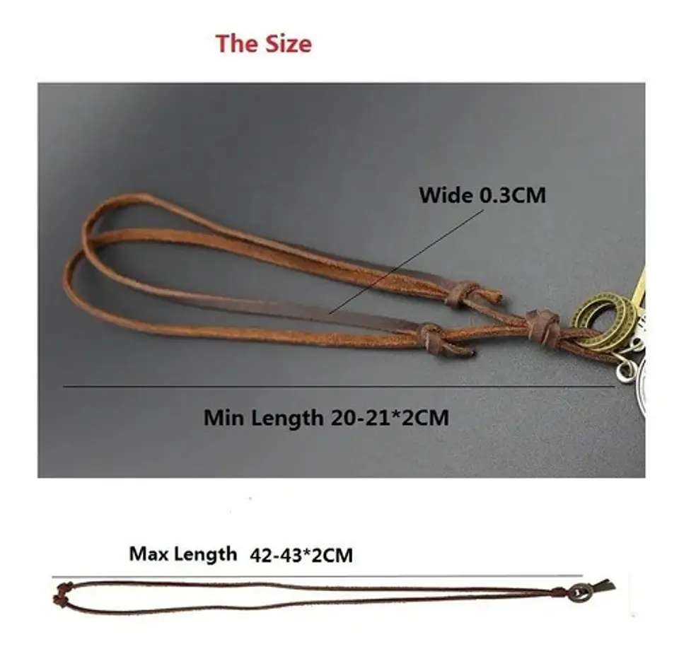 Collar Cuero Colgante Flecha Círculos Cruces Hombre Y Mujer 8